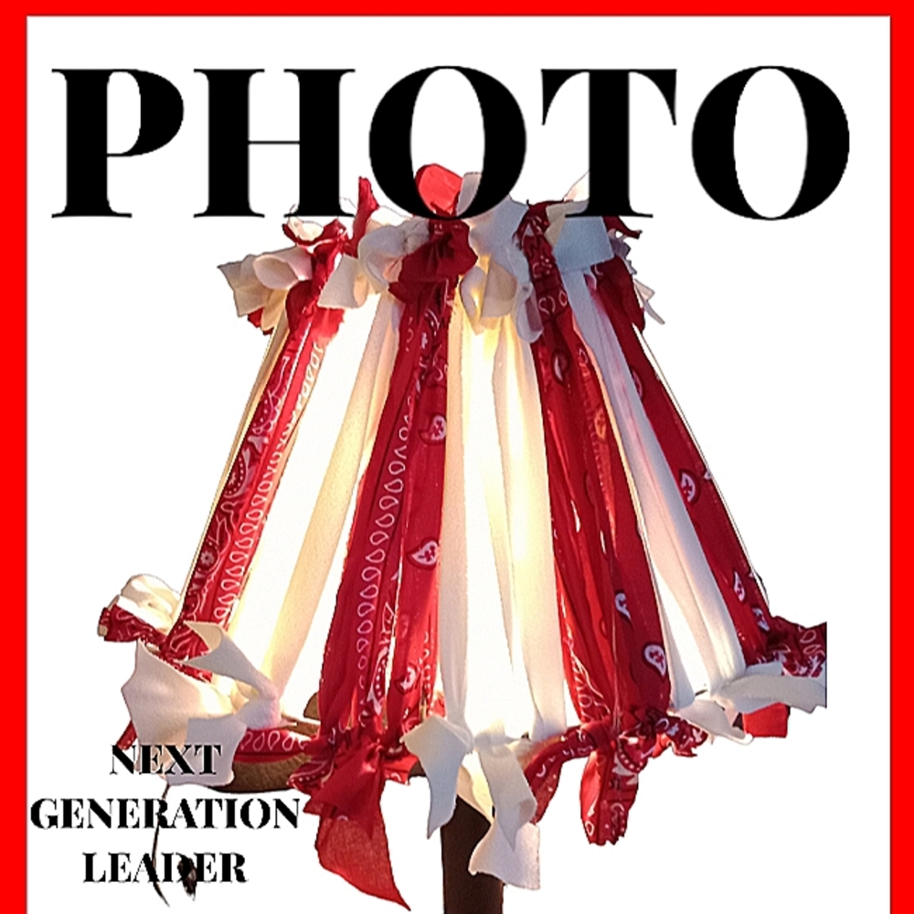 Rustic Lampshade made from Bandanas and fabric pieces